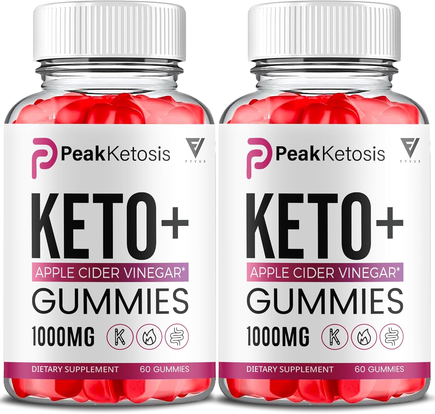 (2 Pack) Peak Ketosis Keto Gummies PeakKetosis 1000mg Melt Fast, Peak Ketosis Apple Cider Vinegar Max Strength 1000mg Multivitamin Supplement, PeakKetosis Advanced Daily Health Formula (120 Gummies)