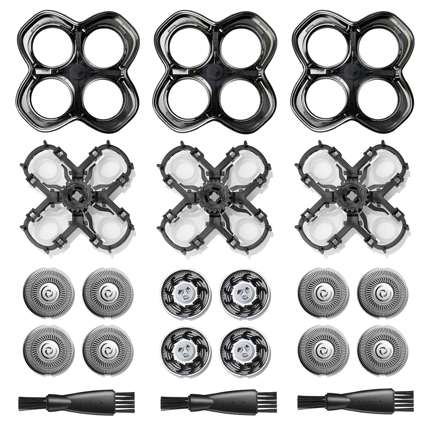 OXSITO 3Pack Pro 4 Shaver Replacement Heads for Pitbulls Gold PRO, Silver PRO, Platinum PRO, Butterfly Kiss PRO Head Shavers, Floating 4 Heads for a Fast, Close and Smooth Shave.
