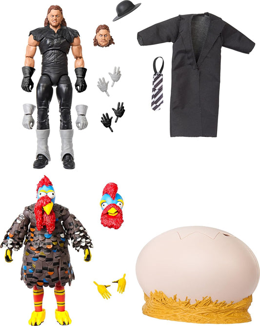 Mattel WWE Set of 2 Action Figures, Ultimate Edition Survivor Series 1990 Undertaker & Gobbledy Gooker Collectibles with Interchangeable Accessories