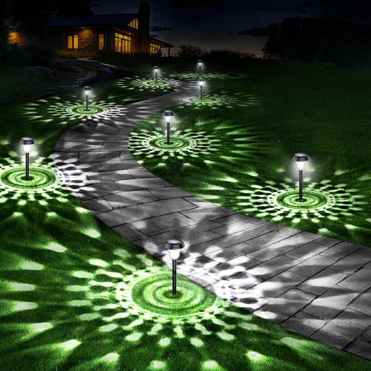 10 Pack Ultra Bright Solar Lights Outdoor Waterproof, from Dusk to Dawn Up to 12H Solar Lights for Outside, Auto On\/Off Solar Powered Garden Pathway Lights, Landscape Lighting (Cold White, 10Pack)