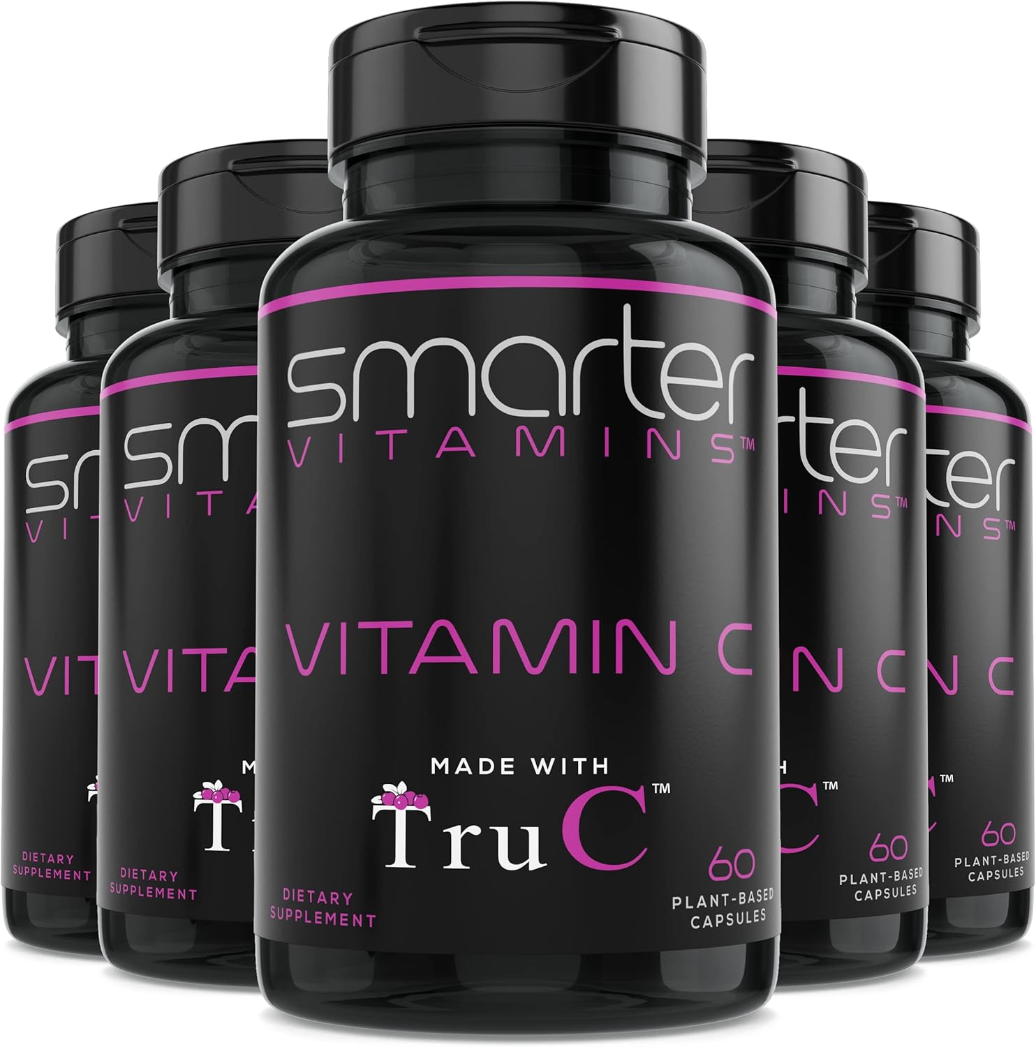 (5 Pack) Raw Whole Food Vitamin C Natural Immune Support from Berries, Premium Antioxidants, Bioflavonoids & Polyphenols, 300 Vegan Capsules