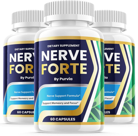 (3 Pack) Nerve Forte Pills, Nerve Forte Capsules Advanced Strength Formula for Overall Wellness Support, Nerve Forte Reviews, Nerveforte Maximum Performance Vitamin Supplement Support (180 Capsules)