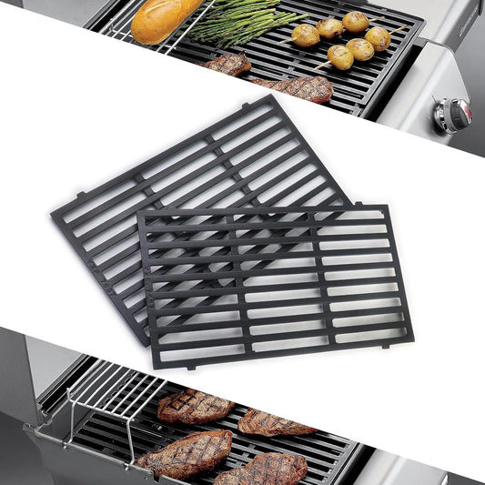 YOUFIRE Cooking Grates for Weber Genesis 300 Series Genesis E310 E320 E330 S310 S320 S330, 19.5" Cast Iron Grill Grates Replacement Parts for Weber 7524 7528