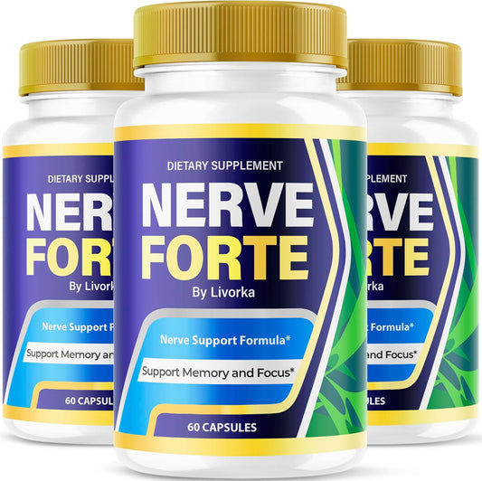 (3 Pack) Nerve Forte Capsules, Nerve Forte, Official Nerve Forte Advanced Formula, Nerve Forte All Natural Support Capsules, Nerve Forte Premium Formula Pills, Nerve Forte Vitamins Review, 3 Months