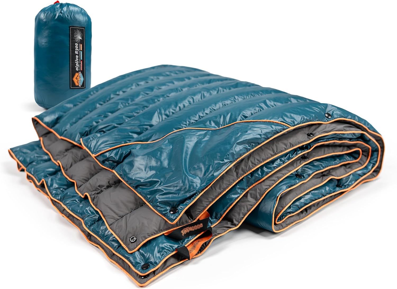 ZOOOBELIVES Ultralight Down Camping Blanket - 1.35lbs, 650 Fill Power Puffy Quilt. Compact & Warm Comforter for Travel, Beach, Hammock, Backpacking - Elevate Your Outdoor Comfort - AlpliveR300