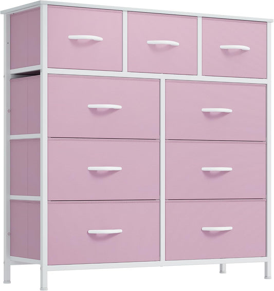 YITAHOME Dresser for Bedroom with 9 Drawers, Fabric Storage Dresser, Closet Dresser & Chest of Drawers for Living Room, Closets - Sturdy Steel Frame, Wooden Top & Easy Pull Fabric Bins
