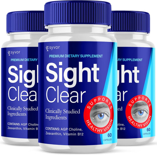 (3 Pack) Sight Clear Capsules, Sight Clear 20/20 Vision Vitamin Pills, Sight Clear Eye Health Support Supplement, SightClear Max Strength Vision and Eye Formula Supporting Clear Sight (180 Capsules)