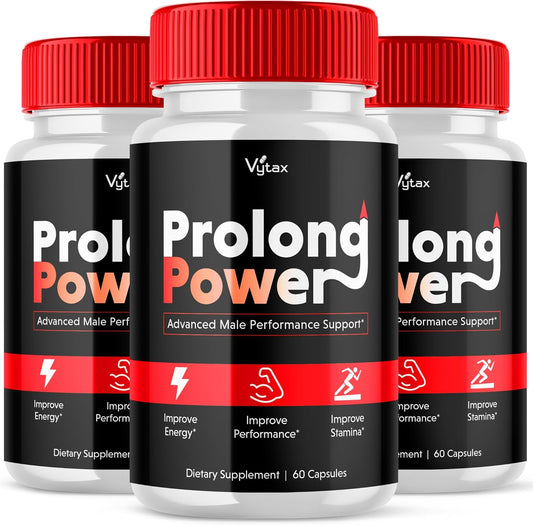 (3 Pack) Prolong Power Pills Supplement, Pro Long Power Men's Capsules Plus Advanced Maximum Strength Vitamin Formula Pastillas, Peak Performance Energy Male All Natural Support Capsulas (180 Count)