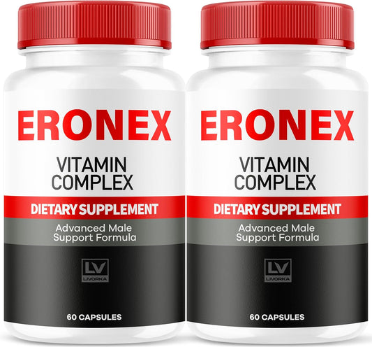 (2 Pack) Eronex Vitamin Complex Pills, Eronex Capsules, Eronex Official Advanced Formula Capsulas, Eronex All-Natural Support Pills, Eronex Pastillas Reviews, 120 Capsules for 2 Months