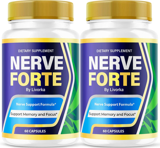 (2 Pack) Nerve Forte Capsules, Nerve Forte, Official Nerve Forte Advanced Formula, Nerve Forte All Natural Support Capsules, Nerve Forte Premium Formula Pills, Nerve Forte Vitamins Review, 2 Months