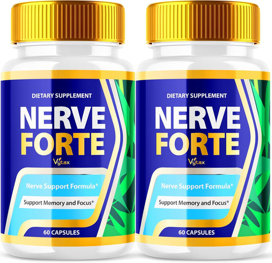 (2 Pack) Nerve Forte Capsules, Nerve Forte Advanced Maximum Strength Nerve Support Pills, Nerve Forte All Natural Supplement - Premium Nerve Support Once Daily Vitamin Pastillas Reviews (120 Capsules)