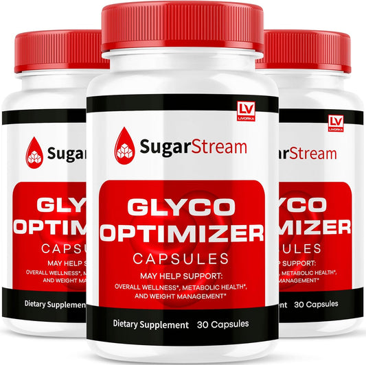 (3 Pack) SugarStream Glyco Optimizer, Sugar Stream Glyco Optimizer, SugarStream Glycogen Blood Support Capsules, Glycogen Sugar Stream Supplement Advanced Formula Vitamin, 90 Capsules for 3 Months