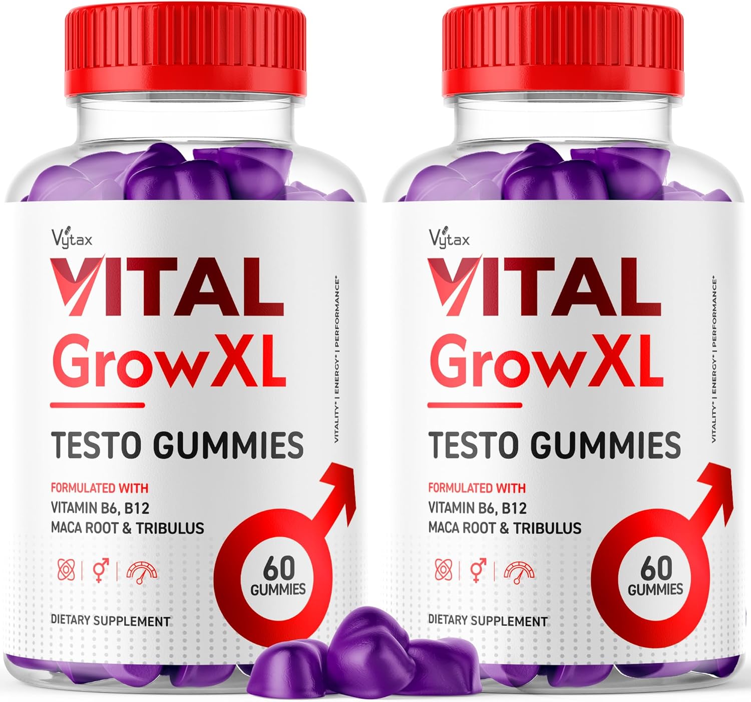 (2 Pack) Vital Grow XL Gummies, Vital Grow XL Testo Gummies Maximum Strength Advanced Vitamin Formula, Vital GrowXL Vitale VitalGrowXL Me Gomitas Premium Chewable Vitalgrow Supplement (120 Gummies)