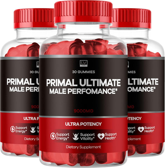 (3 Pack) Primal Ultimate Gummies, Primal Ultimate, Official PrimalUltimate Gummies, Primal Ultimate Vitamin Gummies, PrimalUltimate All Natural, Ultimate Gummies Reviews, 90 Gummies For 3 Months