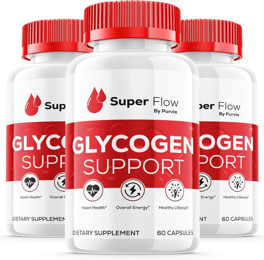 (3 Pack) Super Flow Glycogen Optimizer, Superflow Glycogen Support, Super Flow Optimizer Super Flow Optimizer Vitamin Supplement Overall Wellness Support Super Flow Maximum Strength (180 Capsules)