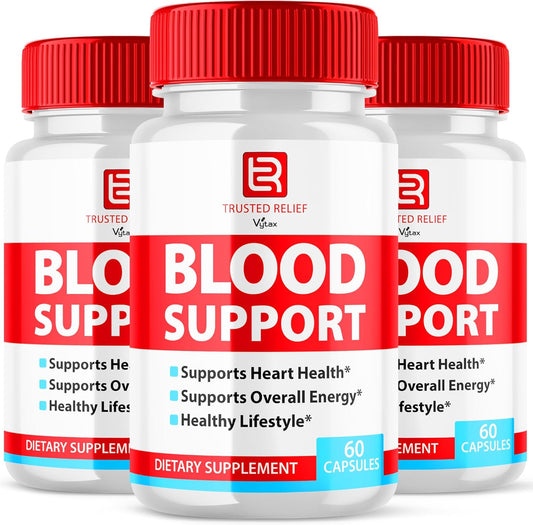 (3 Pack) Trusted Relief Blood Support Capsules, Trusted Relief Advanced Blood Support Vitamin Supplement, Maximum Strength Formula, Trusted Relief Blood Pills, Trusted Relief Glycogen (180 Capsules)