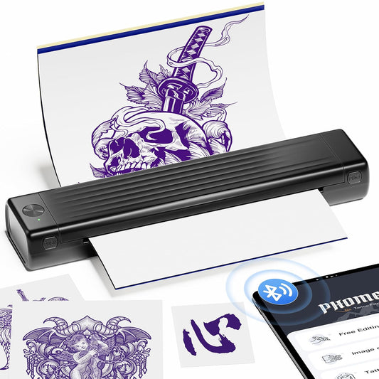 Itari Newly Upgrade Tattoo Stencil Printer for Tattoo Beginners, Tattoo Kit with 10 Pcs Transfer Paper, Thermal Tattoo Printer for Temporary Tattoos, Wireless Stencil Printer for Tattooing