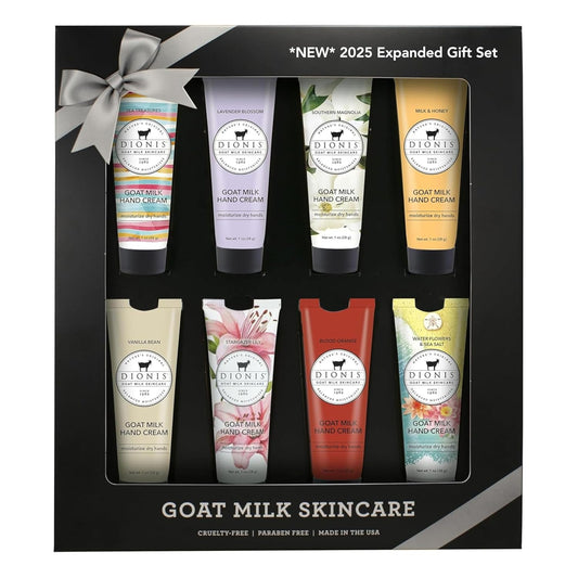 Dionis Goat Milk Skincare 8 Piece Hand Cream Gift Sets - Assorted Scented Travel Size Hand Creams In a Gift Box - Mini Hand Lotion Self Care, Cruelty Free Lotion For Dry Skin, Expanded Hand Cream 2025