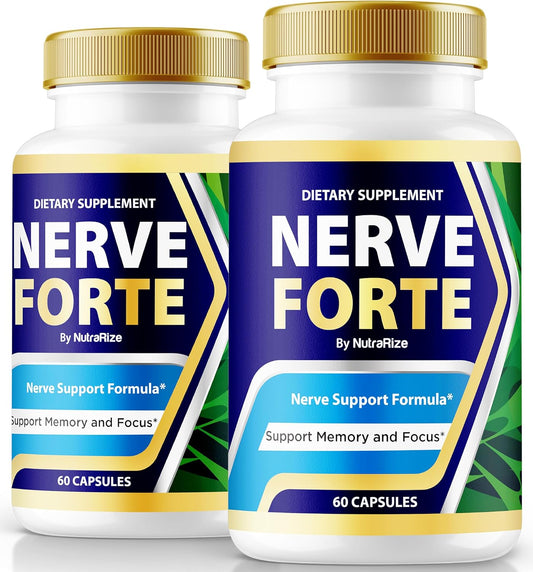 (2 Pack) Nerve Forte Capsules, Premium Formula to Support Nerve Health and Function, Nerve Forte All Natural Nerve Vitamins, Official NerveForte Tablets Review (120 Capsules)