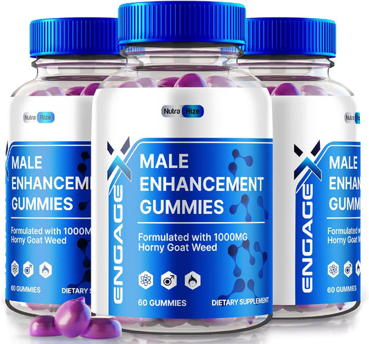 (3 Pack) Engage X Gummies, Engage X Male Gummy Performance Support, All Natural Supplement for Men, EngageX Advanced Formula Vitamin Pills for Power and Energy, EngageX Reviews (180 Gummies)