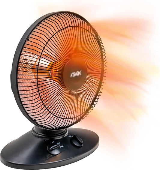 1,000-Watt Indoor Parabolic Dish Space Heater with 70-degree Wide Oscillation and Dual Heat Settings, Adjustable Tilt, Tip Over Switch & Overheat Protection Sensor, MT-BFGD-8C