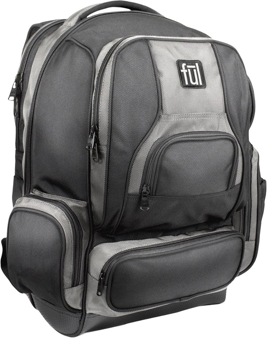 FUL Big Easy 17 Inch Sleeve Laptop Backpack, Padded Computer Bag for Commute or Travel, Black