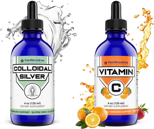 Colloidal Silver and Liquid Vitamin C Drops Bundle