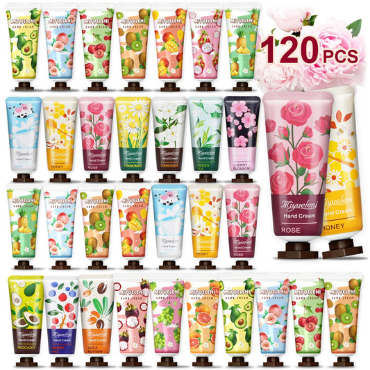 120 Pack Hand Cream Gift Set, Travel Size Lotion, Mini Hand Creams, Teacher Appreciation Gifts, Hand Cream for Dry Cracked Hands, Bulk Christmas Gifts for Coworkers Adults Women Nurse
