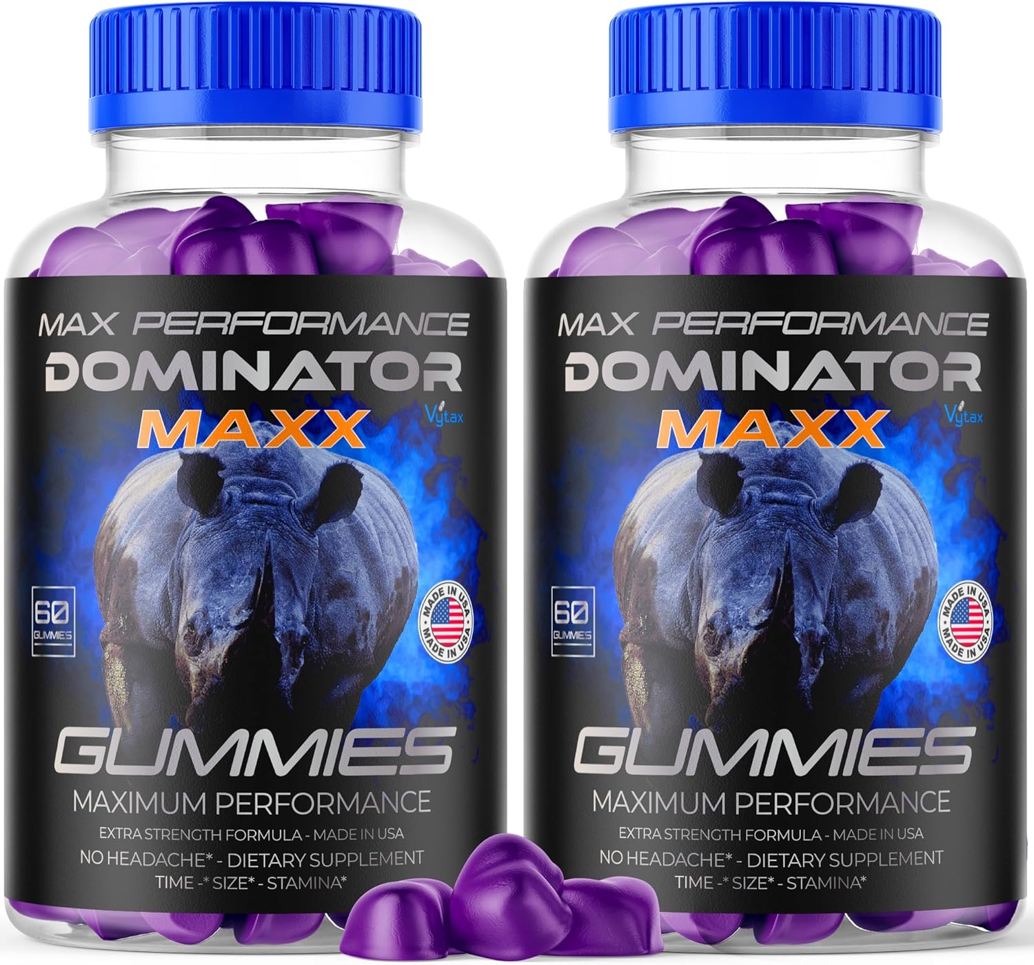 (2 Pack) Dominator Maxxx Gummies, Dominator Maxxx Advanced Maximum Strength Supplement Gummys, All Natural Formula Vitamin Dominator Maxxx for Men Premium Ingredients Dominate Max Gomita (120 Gummies)