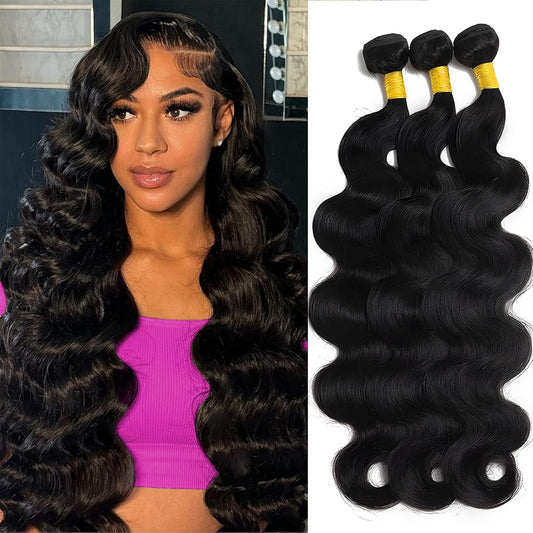 12A Brazilian Body Wave Bundles Human Hair 20 22 24 Inch 100% Real Raw Virgin Human Hair Bundles Body Wave 3 Bundles Human Hair Extension Natural Color（20 22 24）