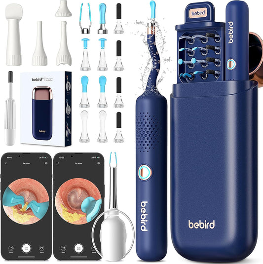 BEBIRD Earsight Plus: Ear Wax Removal Tool Camera & Light, Visual Earwax Cleaner with Cleaning Kit As Spade/Spoon/Pick/Tweezer Clean Ears for Family, Ear-Scope Otoscope Wireless WiFi Connect