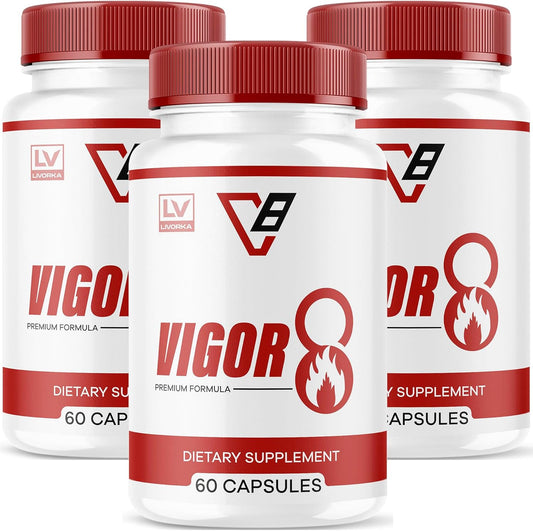 (3 Pack) Vigor 8 For Men, Vigor 8 Pills For Men, Vigor 8 Force For Men, Vigor8 Pills, Vigor 8 Pills, Vigor 8 Premium Formula, Vigor8 Male Pills, Vigor 8 Male Supplement, 180 Capsules for 3 Months
