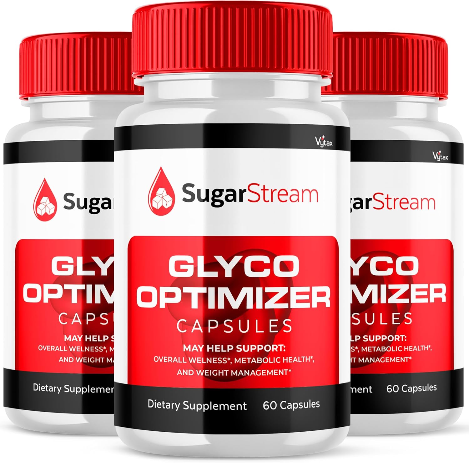 (3 Pack) Sugar Stream Glyco Optimizer, SugarStream Glycogen Support Capsules - Maximum Strength Glyco Pill Detox Formula Supplement Sugar Stream Glycol Advanced Formula Balance Vitamin (180 Capsules)