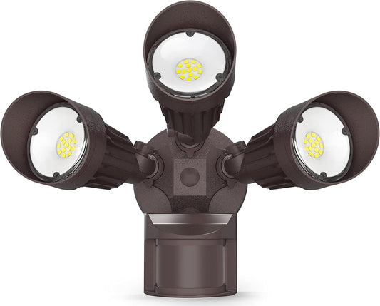 JJC 4000LM LED Security Lights Motion Sensor Flood Light Outdoor,40W(250W Equiv.) IP65 Waterproof,5000K-Daylight White ETL Listed Outdoor Lighting for Garage Yard Porch Brown (Not Solar Powered)