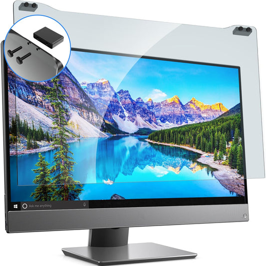 ZYY 23-24 Inch Anti Blue Light Screen Protector for Diagonal 23,23.6,23.8,24 Monitor, Desktop PC UV Blocking Filter (21 1\/4 x 13 3\/8) for Eye Strain, Hanging Computer Screen Blue Light Blocker