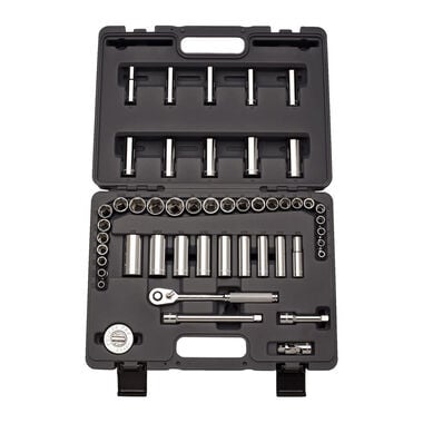 Cougar Pro 3/8 Inch Drive 6 Point Standard and Deep SAE and Metric, 49 Piece