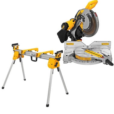 DEWALT 12 Inch 15 Amp Dual Bevel Compound Miter Saw &amp; Saw Stand Bundle