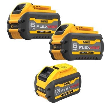 DEWALT 20/60V MAX Flexvolt 6Ah - 2/Pack &amp; 12Ah Battery Bundle