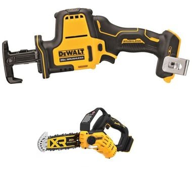 DEWALT 20V MAX Cordless Reciprocating Saw &amp; Pruning Chainsaw Bundle