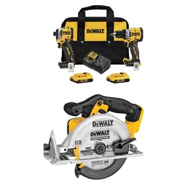 DEWALT 20V MAX Impact Driver, Drill/Driver, and Circular Saw Bundle