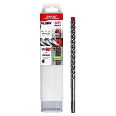 Diablo Tools 1/2 Inchx6 Inchx8 Inch Rebar Demon SDS-Plus 4-Cutter FCH Hammer Drill Bit