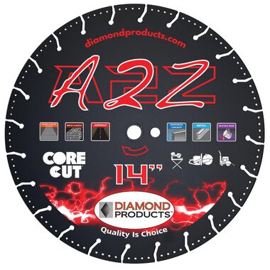 Diamond Products 12 In. x .125 In. x 1 In. Vacuum Bonded Multipurpose Blade