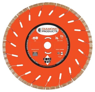 Diamond Products 12 In. x .125 In. x UNV Heavy Duty Orange H.P. Turbo Blade