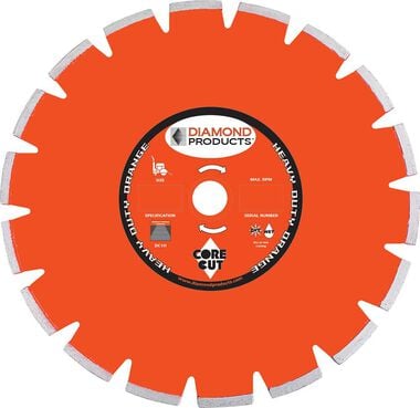 Diamond Products 14 In. x .125 In. x 1 In. Heavy Duty Orange Dry Walk Behind Blade
