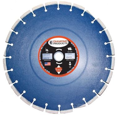 Diamond Products 14 In. x .125 x 1 In. Pro Blue Wet Cured Concrete Blade