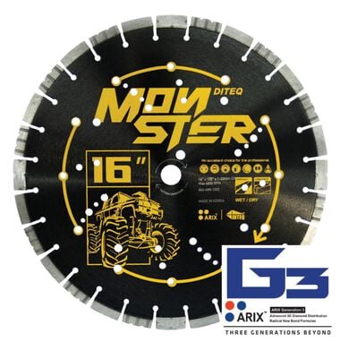 Diteq 18in Monster Concrete/Asphalt/Block/Green Concrete/ Blades - D11153