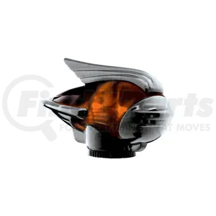 United Pacific C5011A - LED Fender Guide - Marker Style, Amber Bulb and Lens, 12V, Chrome Housing