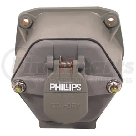 Phillips Industries 16-7709 - Trailer Receptacle Socket - 7-Way, Split Pin, without Circuit Breaker, with Nosebox