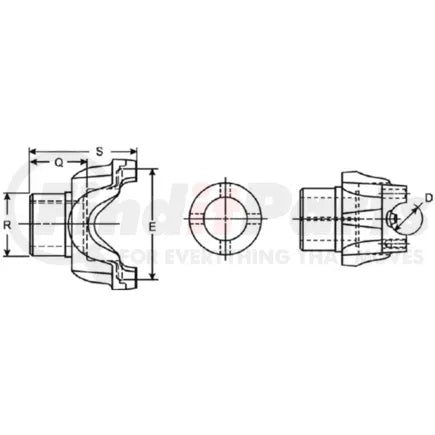 Dana 55-4-03328-1X - SPL55 Series Differential End Yoke - Assembly, Steel, BS Yoke Style, 39 Spline