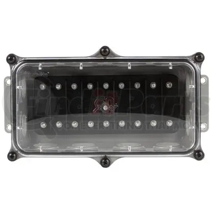 Truck-Lite 50600 - Super 50 Junction Box - 12-Port, 16 Terminal, Grey/Clear Plastic, Surface Mount